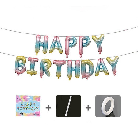 Set baloane folie Cyrax, Happy Birthday, 40 cm, multicolor