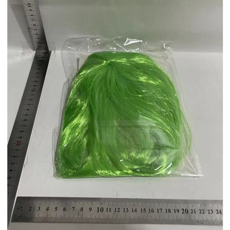 Peruca Cosplay, Cyrax, Tunsoare Bob cu Breton, pentru Carnaval, Halloween, Petreceri Tematice, din PET, Marime Universala, Verde