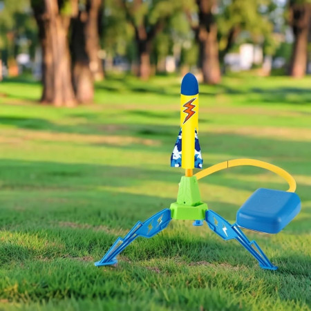Jucarie pentru Copii, Cyrax, Lansator de Rachete cu Piciorul, un Singur Lansator, 3 Rachete cu Lumini, 40.5 cm Inaltime, Multicolor