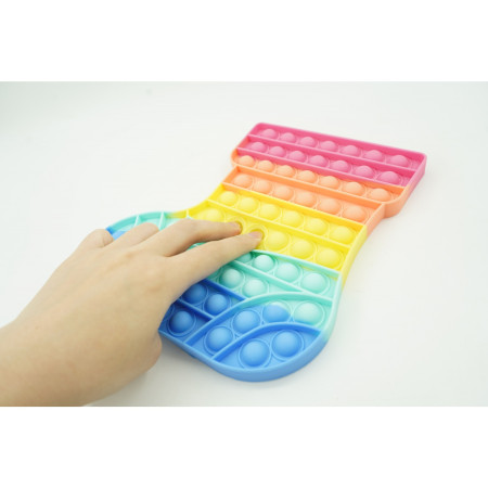 Jucarie antistres din silicon, Cyrax, Pop It Now and Flip It, Ciorap Craciun, Multicolor