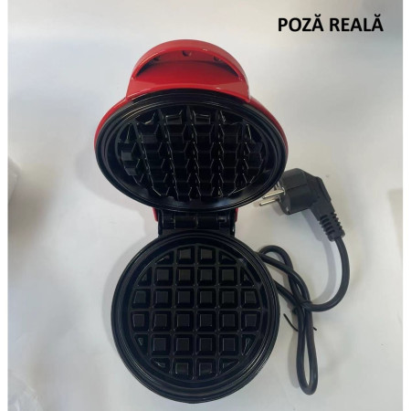 Mini Aparat de Vafe, Cyrax, Multifunctional, Pentru Casa si Calatorii, Compact, Usor de Transportat si Depozitat, 18x14.5x9.3 cm, Rosu