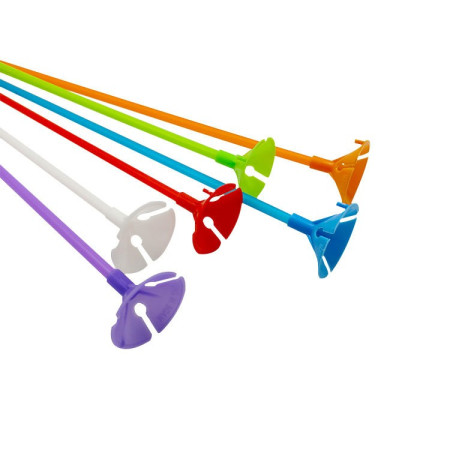 Set 100 Bete cu Rozete pentru Baloane, Cyrax, Suporturi de plastic, Usor de instalat, Reutilizabil, Pentru aniversare, Nunta, Ziua de Nastere, Decorar, 40 cm,  Multicolore