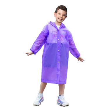 Pelerina de Ploaie,  pentru Copii 100-145 cm, din EVA, Impermeabila, Inchidere cu Capse, Mov