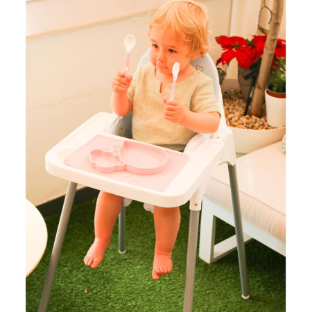 Scaun de Masa, Cyrax, pentru Bebelusi si Copii 6-36 Luni, din Plastic/Metal, Centura in 2 Puncte, Tava Detasabila, 63 x 57 x 85 cm, Albastru