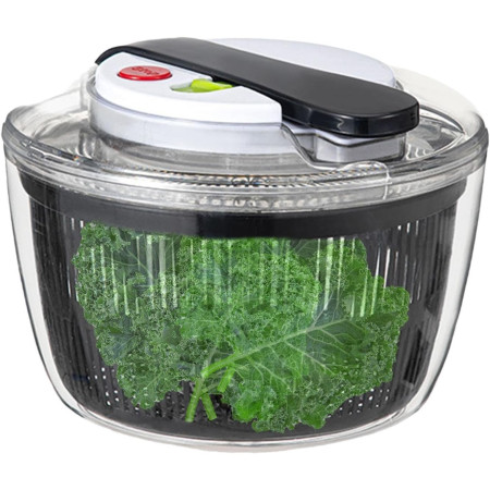 Uscator Manual pentru Salata si Verdeturi, Cyrax, Plastic, 16x15x21 cm, Capacitate 3L, Negru