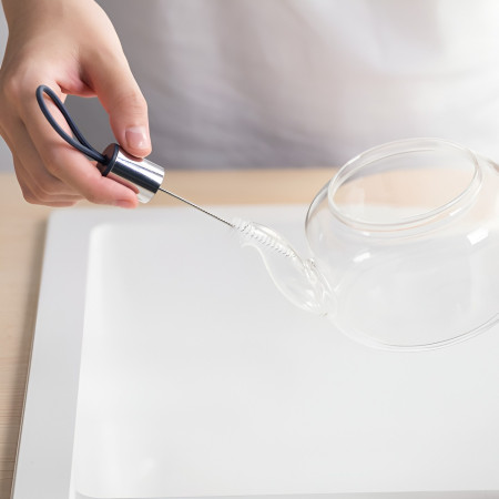 Perie de Curatat Pahare, Sticle, Biberoane, Cyrax, cu Maner Lung, Uz Casnic, Silicon, Ergonomic, 3.9x5.4x38.5cm, Verde