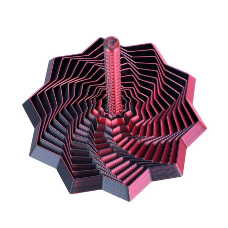 Jucarie Decompresie, Cyrax, Model Stea 3D, DuoChrome, Maner Spirala, Turn Magic Geometric, Multiple Forme, Anti-stress, 11 cm, Negru/Rosu