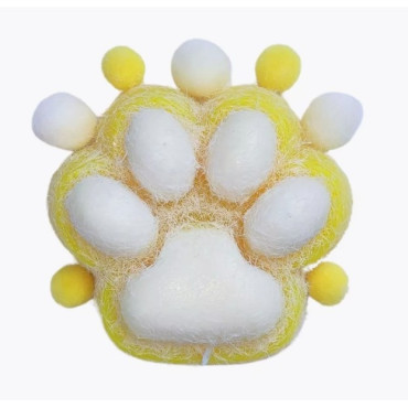 Jucarie Interactiva Squishy, Cyrax, Model Cat Paw, Squeeze Pinch Family, Revenire Lenta, din TPR, +3 Ani, 7.5 cm, Textura Puf, Galben