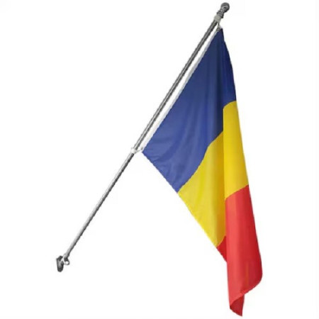 Steag Tricolor Romania,  Cu bat pentru fixare pe perete, 90 x 150 cm