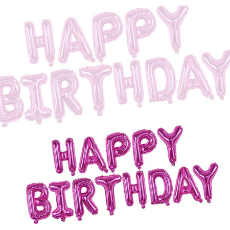 Set Baloane din Folie Metalizata, Cyrax, Model Happy Birthday, Litere de 40 cm, Baloane Party, Ambalaj Individual, Pai, Ata si Adeziv Incluse, Umflare cu Aer sau Heliu, Mov