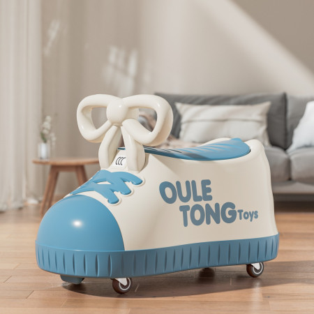 Masina pentru Copii, Cyrax, Model Pantof, 4 Roti, 1-6 ani, Cutie de Depozitare, din ABS, 48 x 27 x 34 cm, Albastru