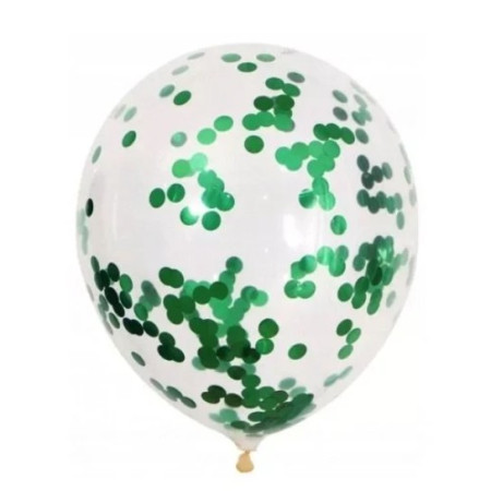 Set 10 Baloane din Latex, Cyrax, Model Party Confetti, 5 x Confetti, 5 x Turcoaz, 25 cm, 2.2g