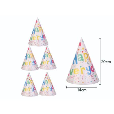 Set 6 Coifuri Happy Everyday, Cyrax, pentru Petrecere, 20x14 cm, Multicolor