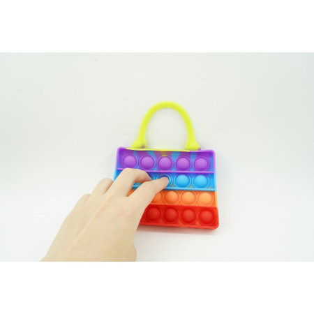 Jucarie Antistres din silicon Cyrax, Pop It Now And Flip It, Geanta de umar, Multicolor
