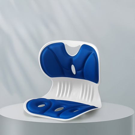 Suport pentru Scaun, Cyrax, pentru Corectarea Posturii, Portabil, Ergonomic, Ameliorare Durere, Respirabil, 36x34x33 cm, Marime L, Albastru