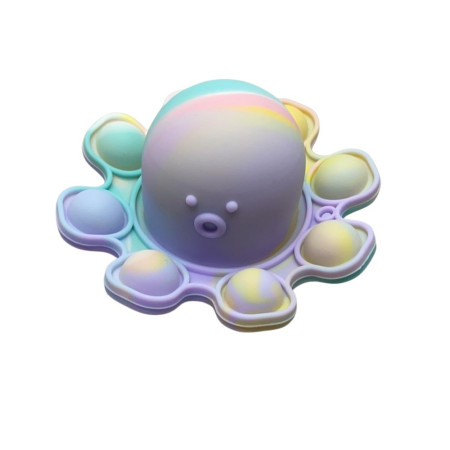 Jucarie antistres din silicon, Cyrax®, Pop It Now and Flip It, Caracatita reversibila, Multicolor, V6