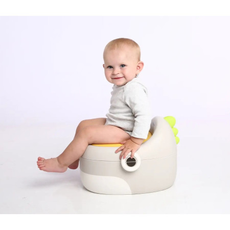 Olita pentru Copii, Cyrax, 3 in 1, Detasabila, Inaltator, Reductor WC, cu Capac, 100 de Saci de Unica Folosinta, Gri