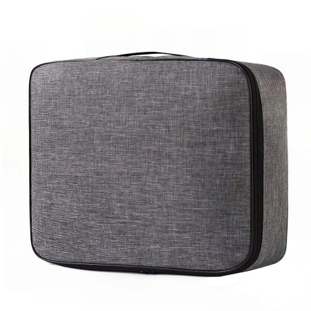 Geanta pentru Depozitare Acte si Documente,  1 Compartiment mare cu Curele Interioare, Impermeabila, 37 x 10.5 x 27 cm, Gri