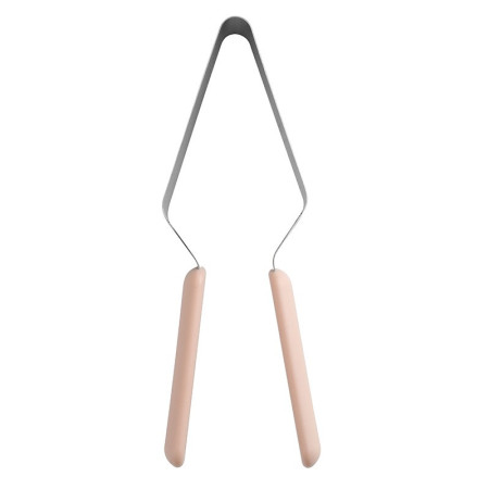 Paleta pentru Taiat si Servit Prajituri, Cyrax, Otel Inoxidabil, Maner Usor de Prins, Divizor Triunghiular, 27 x 12 cm, Roz