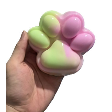 Jucarie Antistres Squishy, Cyrax, cu Revenire Lenta, Squeeze Pinch Family, Model Cat Paw, 12.5x10.5 cm, 220g, Ambalaj Transparent, Model 021, Multicolor