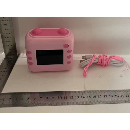 Set Camera Instantanee pentru Copii, Cyrax, Ecran HD 2.4'', 24MP, 720P Video, 1200 mAh, cu Functie de Printare Alb-Negru, cablu USB-C, Bluetooth, Compatibil iOS/Android, Imprimare APP, Roz