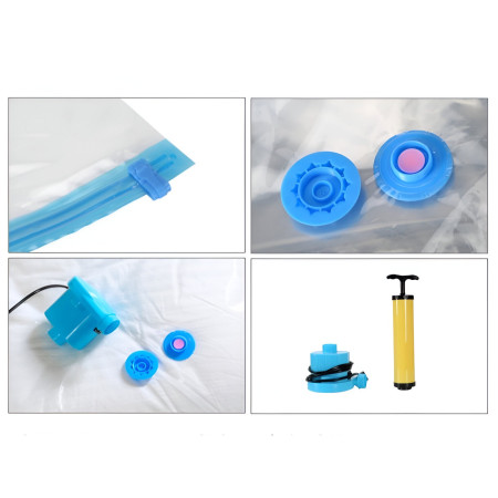 Set 3 Saci de Vidat Haine,  Marimi Diferite, Vidare prin Vacuum, Reutilizabili, Impermeabili, Pompa Inclusa, Transparent