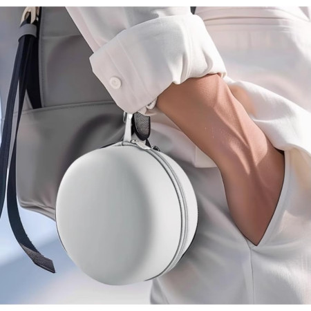 Perna de Calatorie in Forma de U,  Pentru Gat si Cap, Umplutura din Spuma cu Memorie, 30x30 cm, Sistem Prindere Capse, Cutie de Depozitare, Bleu