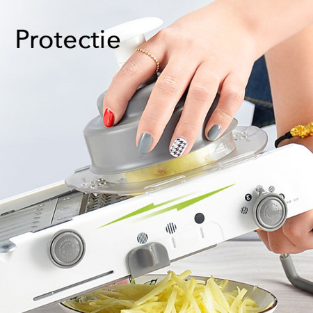 Feliator Manual Multifunctional, Cyrax, Usor de Folosit, pentru Legume, Fructe, Razatoare, Otel Inoxidabil, Accesoriu Bucatarie, 39 x 11.5 x 12.5 cm Alb