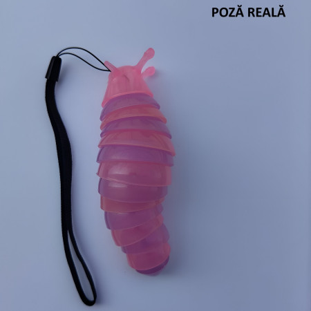 Jucarie Senzoriala Antistres, Cyrax, Fidget Toys, Omida Curcubeu, 11 cm, +3 Ani, Mov/Roz