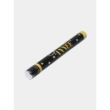 Tub de Confetti, Cyrax, Bonne Annee, 40x5 cm, Confetii Stelute din Aluminiu, Auriu/Argintiu