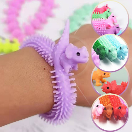 Jucarie senzoriala elastica Cyrax, Fidget Noodle, Antistres, Culori Random