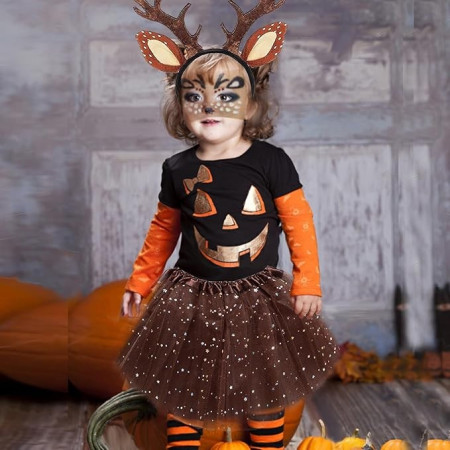 Sticker Temporar pentru Fata, Cyrax, pentru Machiaj, Face Art, Halloween, Teatru, Model Caprioara, Maro