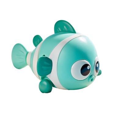 Jucarie mecanica pentru copii Cyrax, pestisor haios, cu cheita, distractiv, se taraste, se misca, 11 x 9 x 7.5 cm cm, verde