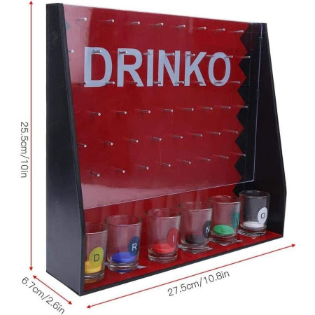 Joc de Baut Gravitational Cyrax, pentru Petreceri, Interactiv, pana la 6 Jucatori, Pahare de Shot Incluse, 25.5 x 6.7 x 27.5 cm, Rosu