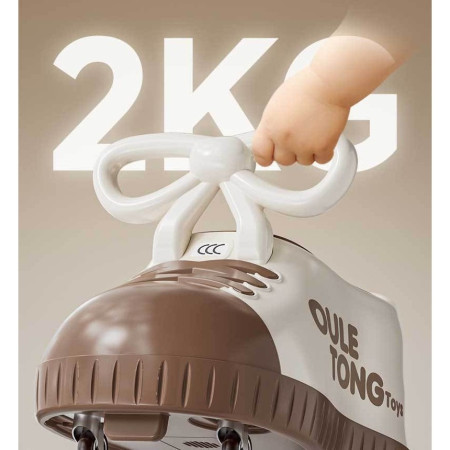 Masina pentru Copii, Cyrax, Model Pantof, 4 Roti, 1-6 ani, Cutie de Depozitare, din ABS, 48 x 27 x 34 cm, Maro