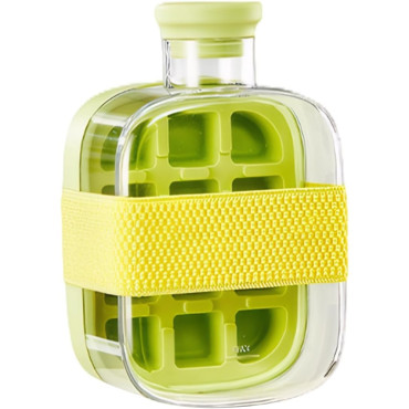 Forma de Gheata, Cyrax, 2in1, Tip Sticla cu Pai, 500 ml, 12 Cuburi, 16.3 x 10.8 x 8 cm, Verde