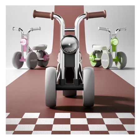 Tricicleta pentru Copii, Cyrax, Exercitiu de Echilibru, pentru 1-6 Ani, Lumina LED, Fara Pedale, din Plastic, Roti 7.8 cm, Greutate Portanta 50 kg, 43 x 58 x 35 cm, Verde