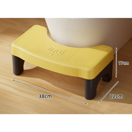 Scaunel WC, Cyrax, Tratament Impotriva Hemoroizilor si Constipatiei, Scaun Inaltator WC Copii, Suport Picioare WC, Taburet Inaltator Pozitia Corecta Ghemuit Pe WC, Plastic Rezistent, 17x22x38 cm, Galben