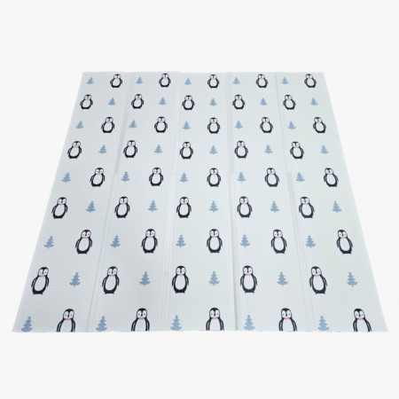 Covoras de Joaca pentru Copii Termic cu 2 Fete, Cyrax, Model Girafe si Pinguini, cu Spuma, Impermeabil, Antiderapant, 200cm x 180cm x 1cm