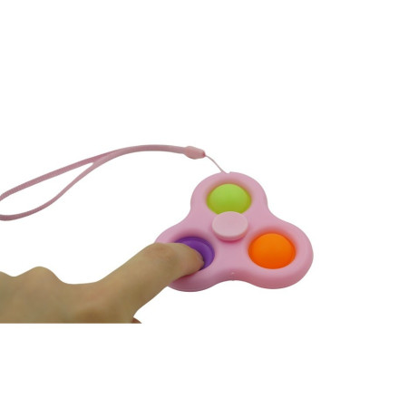Jucarie senzoriala spinner Cyrax- Fidget Toy, Simple Dimple, 7 cm, Roz/Multicolor