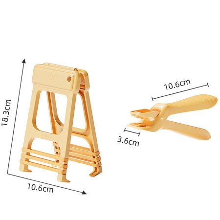 Clema pentru Boluri, Cyrax, Anti-Alunecare, din ABS si Silicon, Extindere, pentru Oale, Tigai, de Uz Casnic, Rezistent la Temperaturi Inalte, 18.3 x 10.6 cm Bej