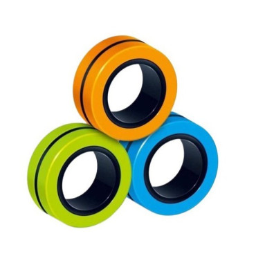 Jucarie antistres Cyrax, inele magnetice, 3 piese, Multicolor