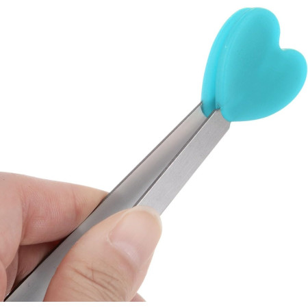 Cleste Creativ pentru Mancare, Cyrax, Model Inimioare din Silicon, 14.5x3 cm, Rezistent la Temperaturi Inalte si Coroziune, Albastru