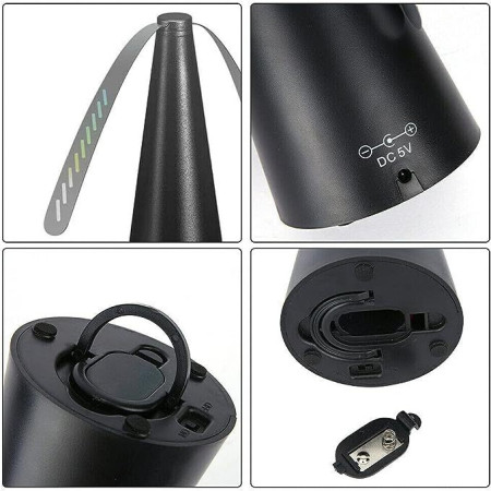 Ventilator Exterior,  Repelent pentru Muste/Tantari, Cablu USB, Slot Baterii, 9 x 9 x 20 cm, Negru