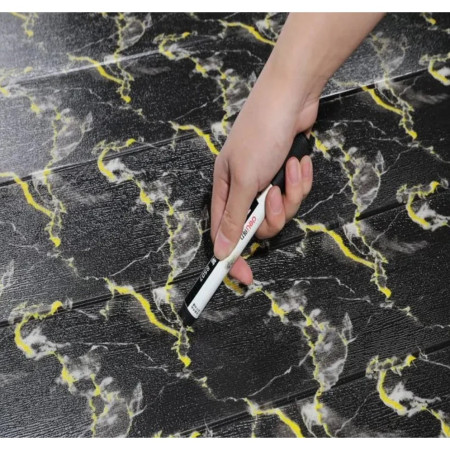 Set 10 Placi Tapet 3D,  70 x 70 cm, Grosime 3 mm, din Rasina, Tip Placi de Lemn, Suprafata Acoperita 4.9 mp, Negru