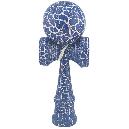 Kendama X Originala, Profesionala, Cyrax, Kendama Cracked, din Lemn – 18 cm, Albastru/alb