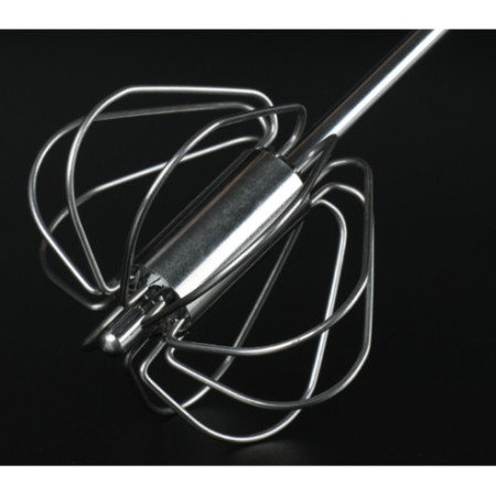 Mixer Manual, Cyrax, pentru Oua Smantana Frisca Aluat, Maner Otel Inoxidabil, Usor de Utilizat si Depozitat, 33 x 7 cm Argintiu