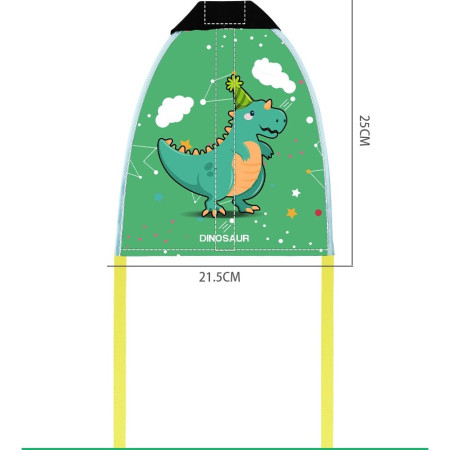 Set 2 Piese Jucarie Interactiva, Cyrax, Pistol de Catapultare + Zmeu, din Plastic si Panza, +8 Ani, Impermeabil, Model Dinozaur Verde, Multicolor