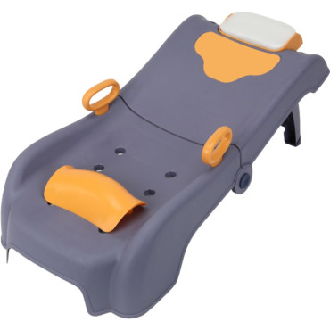 Suport Pliabil pentru Spalat Parul Cyrax, Pentru Copii, 0 - 16 ani, cu Picioare Antialunecare, Material Polipropilena, Suport Cap Reglabil, cu Manere, 82 x 40 x 28 cm, Bleumarin