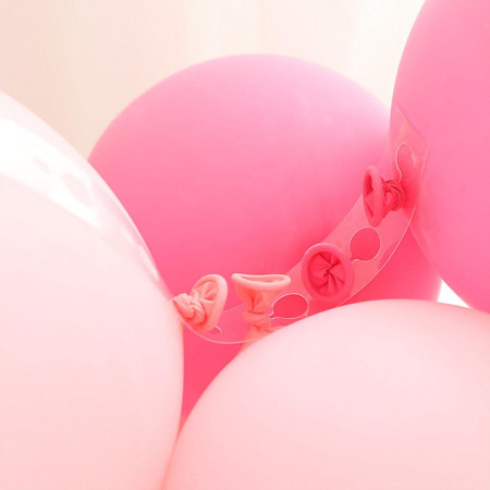 Banda Transparenta pentru Prinderea Baloanelor, Cyrax, din PVC, 5 m, Gauri Duble, Transparent